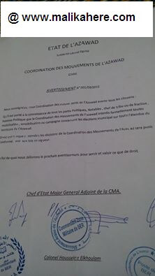 Avertissement de la CMA